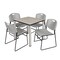 Kee Kee Square Table & Chair Set, Wood, Metal, Polypropylene Top TB3030PLBPCM44GY - alternate 1